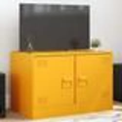 vidaXL Meuble TV jaune moutarde 67x39x44 cm acier