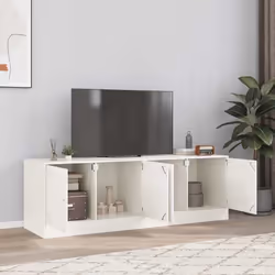 vidaXL Meubles TV 2 pcs blanc 67x39x44 cm acier