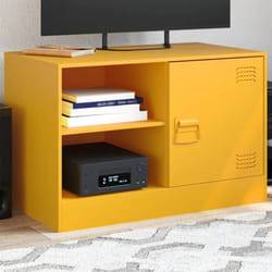 Vidaxl - Meuble tv jaune moutarde 67x39x44 cm acier
