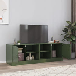 Vidaxl - Meubles tv 2 pcs vert olive 67x39x44 cm acier