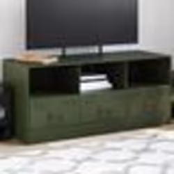 vidaXL Meuble TV vert olive 99x39x44 cm acier