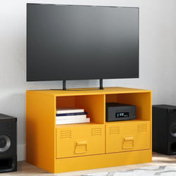 Vidaxl - Meuble tv jaune moutarde 67x39x44 cm acier