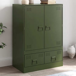 Vidaxl - Buffet vert olive 67x39x95 cm acier