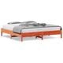 vidaXL Cadre de lit sans matelas cire marron 200x200cm bois pin massif - 200 x 200 cm