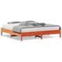 vidaXL Cadre de lit sans matelas cire marron 180x200cm bois pin massif - 180 x 200 cm