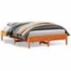 vidaXL Cadre de lit sans matelas cire marron 140x200cm bois pin massif - 140 x 200 cm