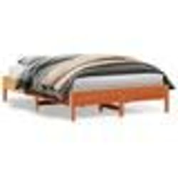 vidaXL Cadre de lit sans matelas cire marron 140x200cm bois pin massif - 140 x 200 cm