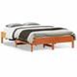 vidaXL Cadre de lit sans matelas cire marron 135x190cm bois pin massif - 135 x 190 cm