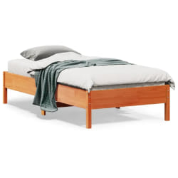 vidaXL Cadre de lit sans matelas cire marron 75x190 cm bois pin massif