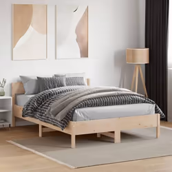 vidaXL Cadre de lit sans matelas 135x190 cm bois de pin massif - 135 x 190 cm