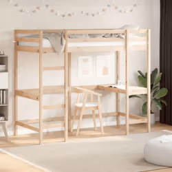 Ce lit mezzanine en bois est élégant et fonctionnel, ce qui en fait un supplément parfait à toute pièce dont l'espace est lim ...