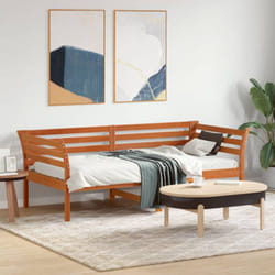 Lit De Jour Sans Matelas Cire Marron 75x190 Cm Pin Massif Vidaxl
