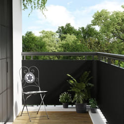 vidaXL Paravent de balcon noir 400x80 cm résine tressée
