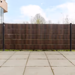 vidaXL Paravents de balcon 5 pcs marron et noir 255x19cm résine tressé