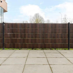 vidaXL Paravents de balcon 5 pcs marron et noir 255x19cm résine tressé