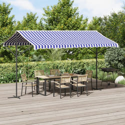 Vidaxl - Auvent autoportant bleu et blanc 400x300 cm tissu et acier