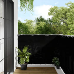 vidaXL Écran de balcon noir 120x700 cm 100% polyester oxford