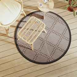 Tapis d'extérieur marron Ø120 cm pp