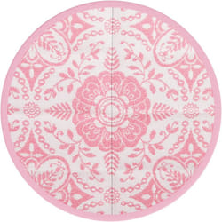 Tapis d'extérieur ARAKIL rose Ø200 cm PP vidaXL