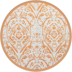 vidaXL Tapis d'extérieur ARAKIL orange et blanc Ø200 cm PP