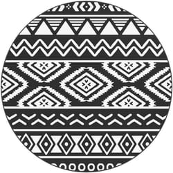 Tapis d'extérieur noir Ø120 cm PP