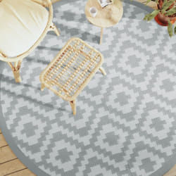 vidaXL Tapis d'extérieur ARAKIL gris Ø200 cm PP