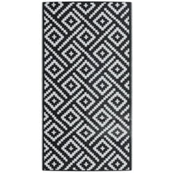 Vidaxl - Tapis d'extérieur arakil Blanc et noir 80x150 cm pp