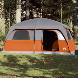 vidaXL Tente de cabine familiale 8 personnes gris orange imperméable