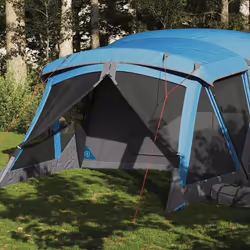vidaXL Tente de camping avec porche 4 personnes bleu imperméable
