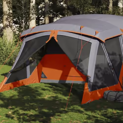 vidaXL Tente de camping avec porche 4 personnes orange imperméable