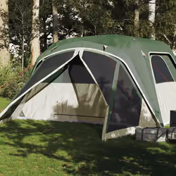 vidaXL Tente familiale avec porche 6 personnes vert imperméable