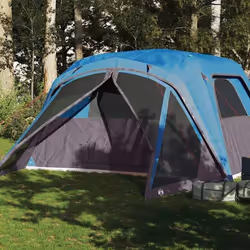 vidaXL Tente familiale avec porche 6 personnes bleu imperméable