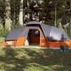 vidaXL Tente à dôme 11 personnes gris et orange imperméable