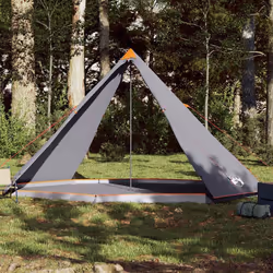 vidaXL Tente familiale tipi 8 personnes gris et orange imperméable