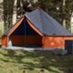 Tente familiale tipi 6 personnes gris et orange imperméable