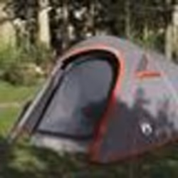 vidaXL Tente de camping tunnel 3 personnes gris et orange imperméable