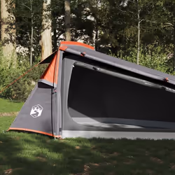 vidaXL Tente de camping tunnel 2 personnes gris et orange imperméable