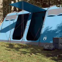 vidaXL Tente familiale tunnel 10 personnes bleu imperméable