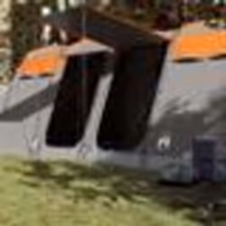 vidaXL Tente familiale tunnel 10 personnes gris et orange imperméable