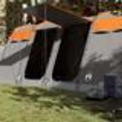 vidaXL Tente familiale tunnel 10 personnes gris et orange imperméable