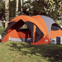 vidaXL Tente de cabine familiale 6 personnes gris orange imperméable