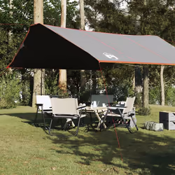 vidaXL Bâche de camping gris et orange 420x440 cm imperméable