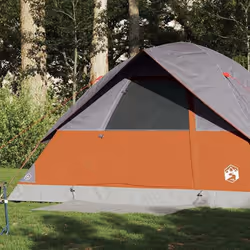 vidaXL Tente familiale à dôme 6 personnes orange imperméable