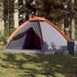 vidaXL Tente de camping à dôme 4 personnes gris et orange imperméable