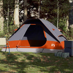 vidaXL Tente de camping à dôme 2 personnes gris et orange imperméable