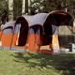 vidaXL Tente familiale tunnel 8 personnes gris et orange imperméable