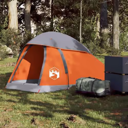 vidaXL Tente de camping à dôme 1 personne gris et orange imperméable