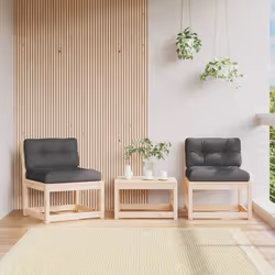 vidaXL Canapés de jardin avec coussins 2pcs bois de pin massif