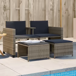 Détendez-vous et profitez de l'extérieur dans ce confortable canapé de jardin 2 places ! Matériau durable : la résine tressée ...