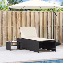VidaXL 368422 chaise d'extérieur Linge Siège rembourré Polyuréthane, Acier, Verre trempé Crème, Blanc